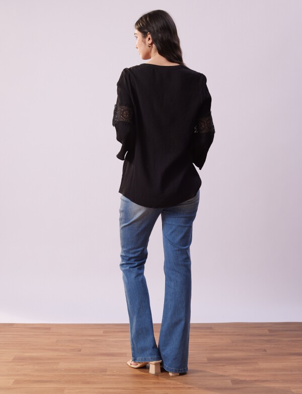 Blusa Manga Calada NEGRO