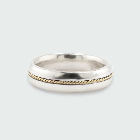Par de alianzas MOON de plata 925 con trenza en oro amarillo 18k. Par de alianzas MOON de plata 925 con trenza en oro amarillo 18k.