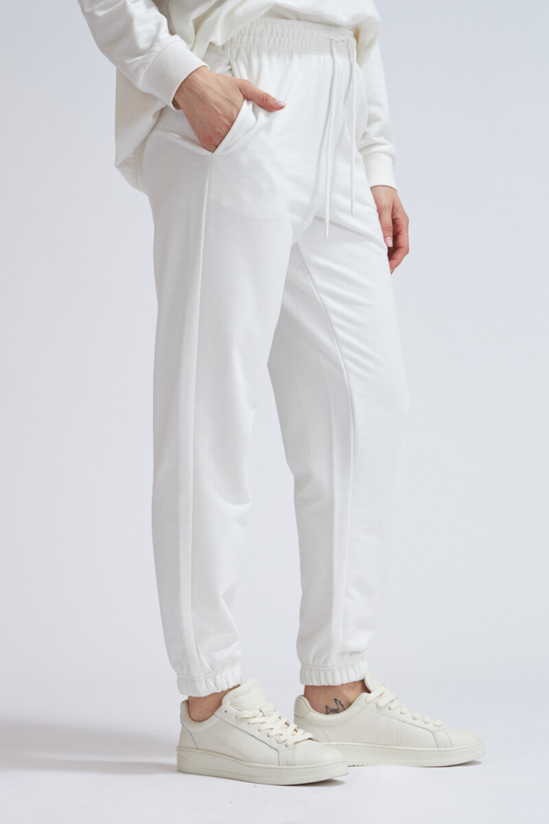 Pantalón deportivo con elástico Crudo