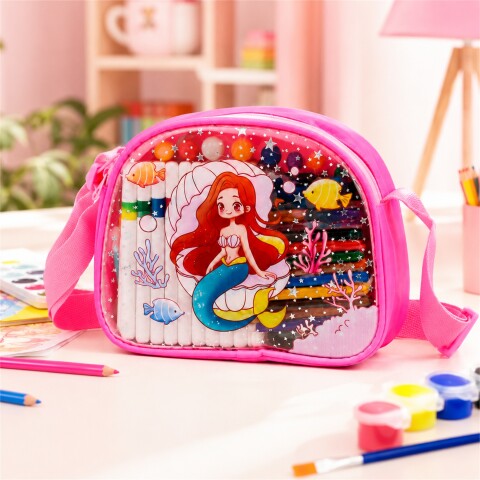 Set de Arte Infantil con Bolso 57 Piezas para Pintar y Dibujar ROSA