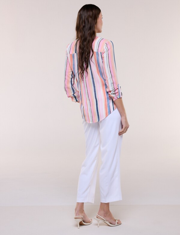 Blusa Gasa Print MULTI/ROSA