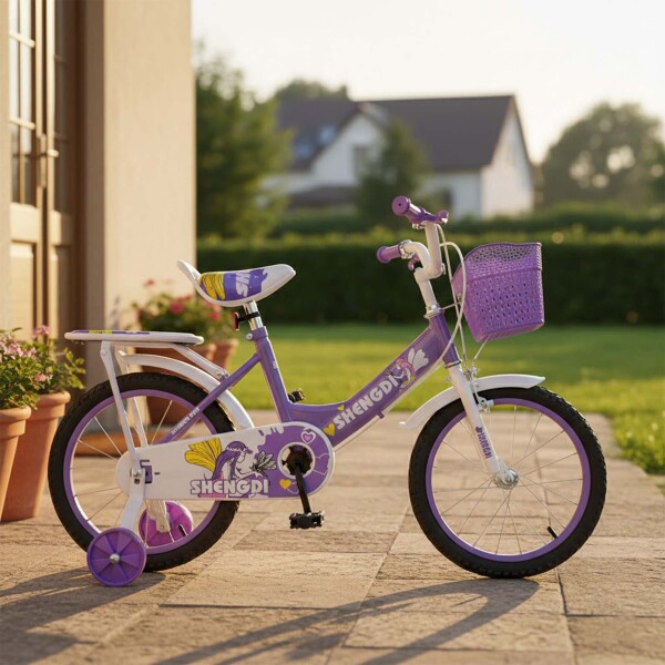 Bicicleta infantil Shengdi Rodado 16 Canasto Parrilla Hadas Violeta 1