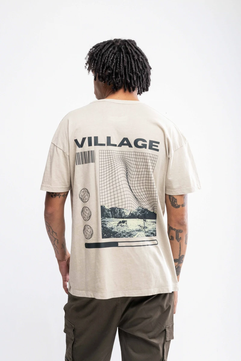Remera oversize estampada Reus Beige