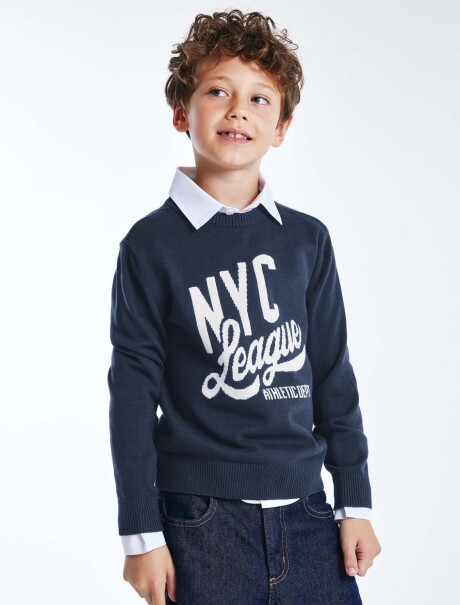 BUZO INFANTIL CON RAYAS AZUL