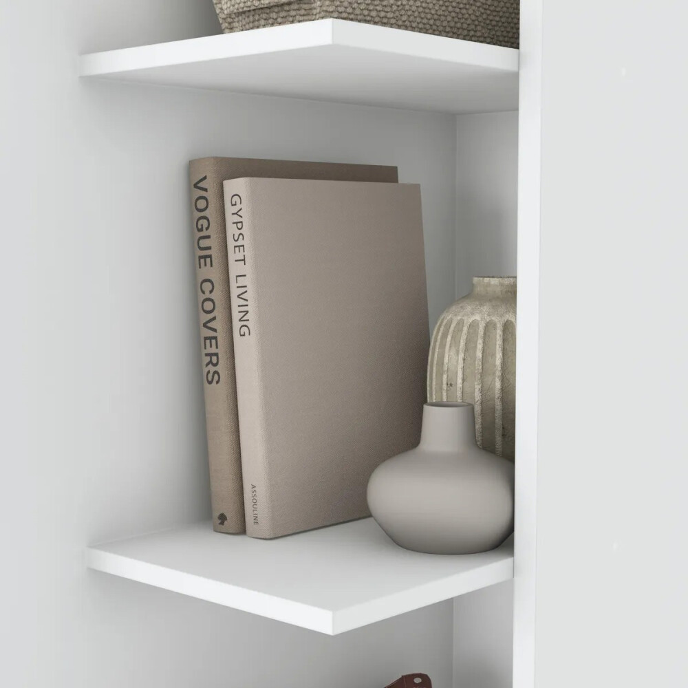 ROPERO 1 PUERTA GUARDARROPA ARMARIO PLACARD CLOSET CON ESPEJO Y ESTANTES BLANCO