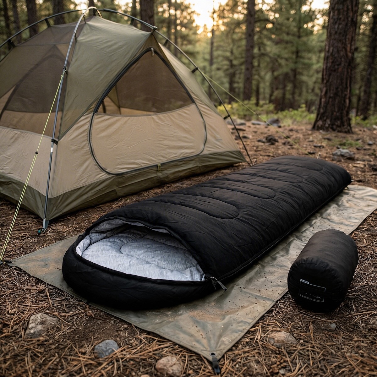 Sobre Saco Bolsa Dormir 2 M Capucha Aislante Camping Caza IMBACK Color Negro 
