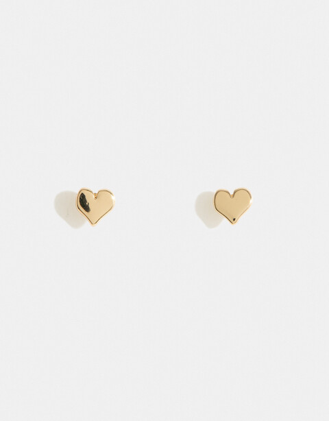 Aros Pasantes Metal Aros De Corazón - Dorado