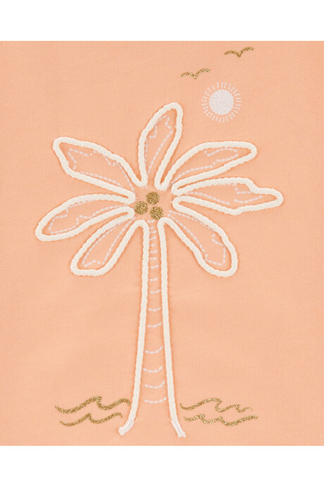 Musculosa de algodón, con palmera bordada Sin color
