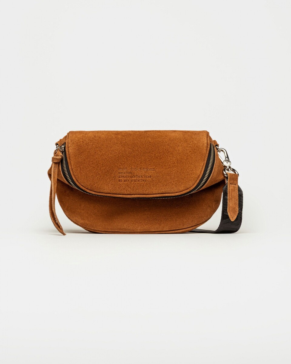 Bandolera Soft en cuero gamuza - Oxido 