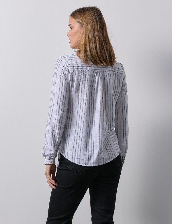 Blusa Lino Lineas BLANCO/NEGRO