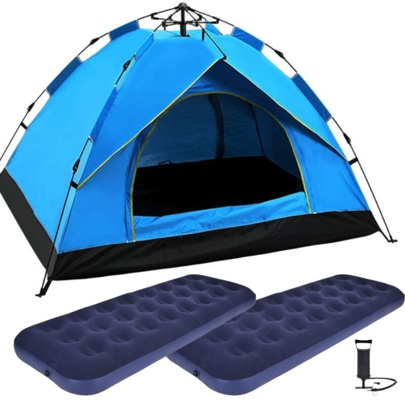 Carpa Impermeable 4 personas + 2 colchones + inflador Carpa Impermeable 4 personas + 2 colchones + inflador