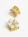 Broches Sets Flores Set De 2 Broches Flor De Metal Con Esmalte - Combinacion Bicolor