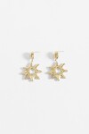 Aros acero con dije estrella dorado