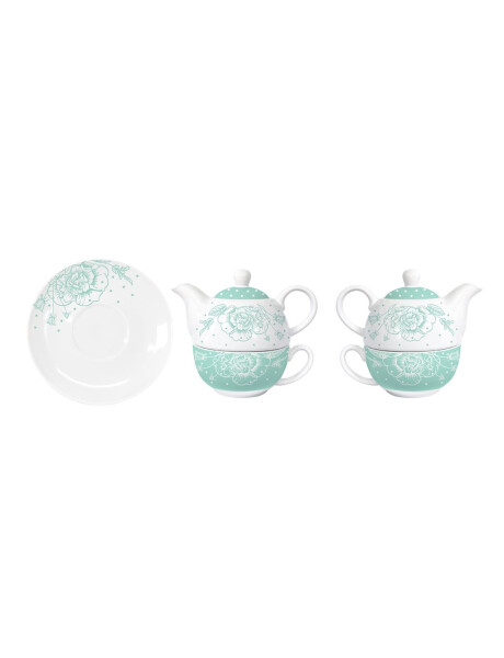 TEA FOR ONE 275ML+400ML FLORES VERDE AGUA TEA FOR ONE 275ML+400ML FLORES VERDE AGUA