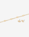 Bijouterie Set Sets temáticos Set De Aros Pasantes Y Choker Boquitas - Dorado