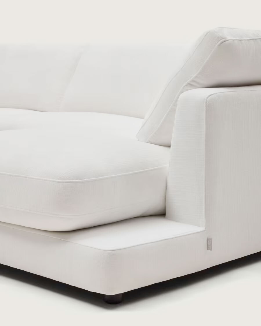 Sofá Gala 4 plazas con chaise longue derecho blanco 300 cm