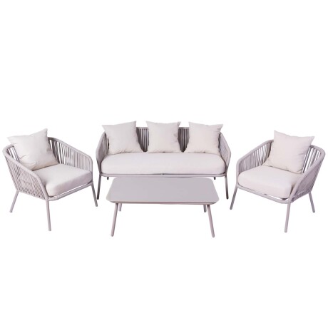 BAYAHIBE (1+2+1) ALUMINIO NATURAL-BEIGE SET DE LIVING