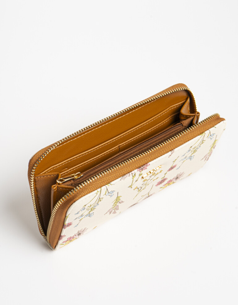 Ficheros Zip Round Billetera Fichero Flores - Estampado Flores