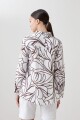 Camisa de lino con estampa abstracta chocolate