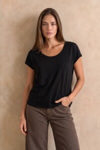 Remera Algodón Flame Negro