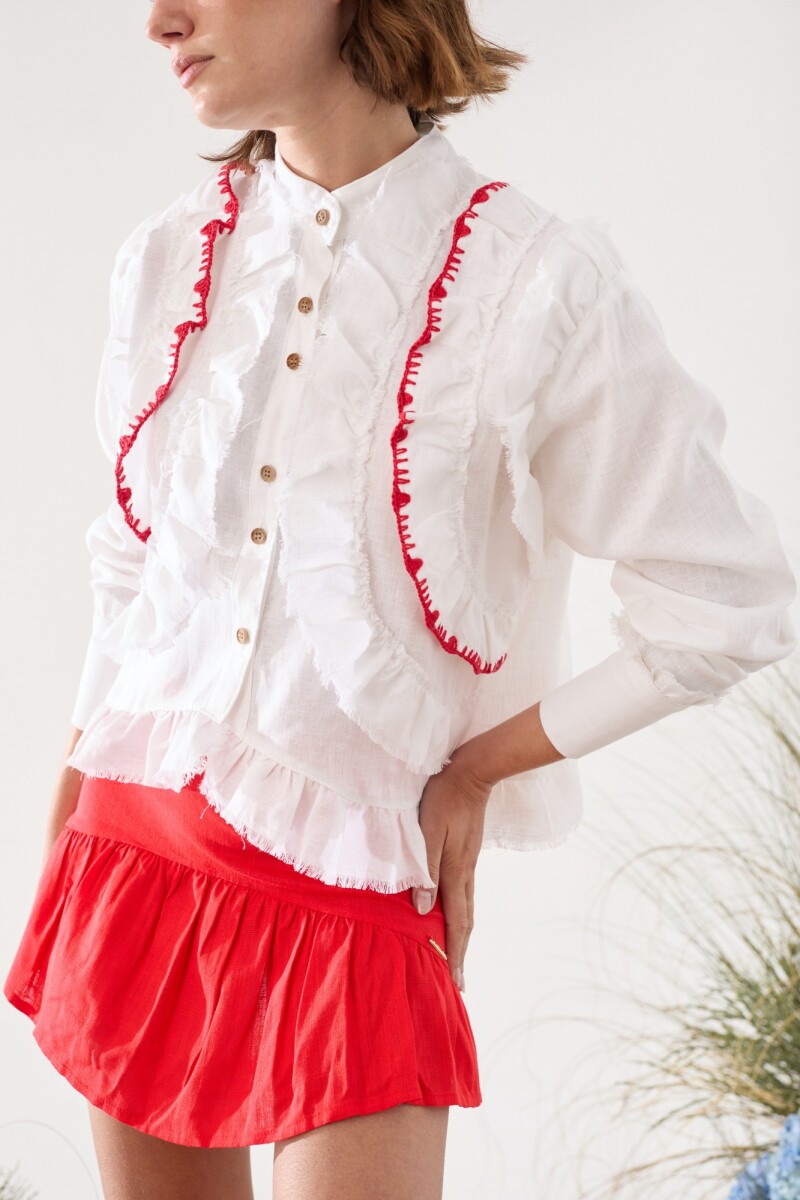 CAMISA VUELO CROCHET - Blanco 