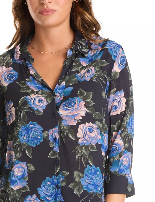 Camisa Flores MULTI/NEGRO