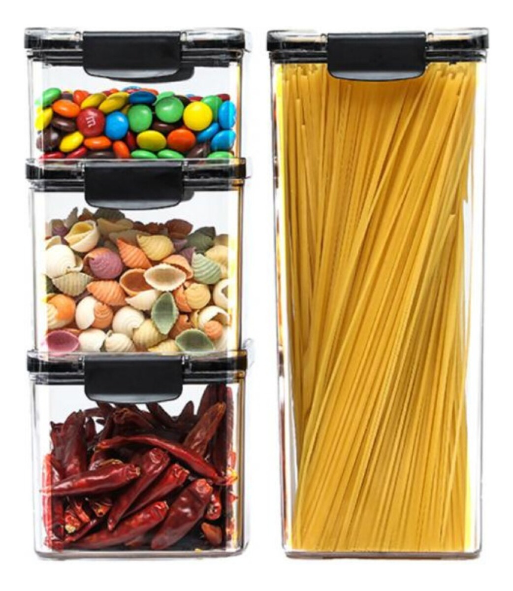 Set 4 Tarros Recipientes Hermeticos Para Cocina - Blanco 