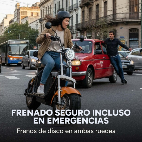 Moto Electrica Gogreen Deluxe 1500W 20Ah 40Km Autono. 45Km/h Color Variante Naranja
