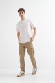 T-shirt con bordado y textura CRUDO