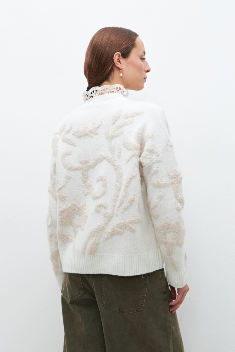 Sweater jacquard crudo