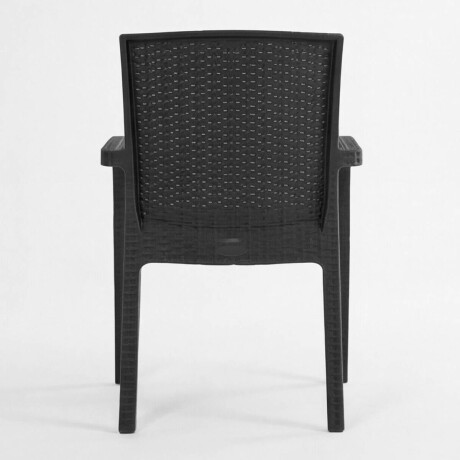 Silla Jardín Rattan Exterior Balcón Apilable UV 150k Negro