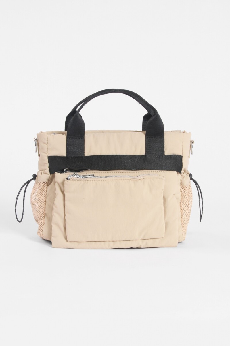 Bandolera bolsillo removible beige