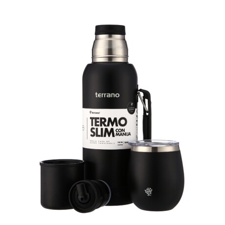 kit termo 750ml base silicona + mate tapa negro 001