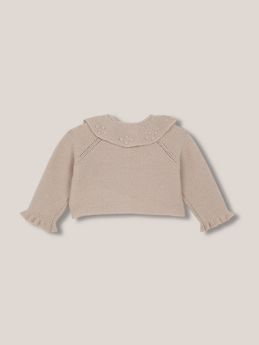 Chaqueta Cuello Volante Topo