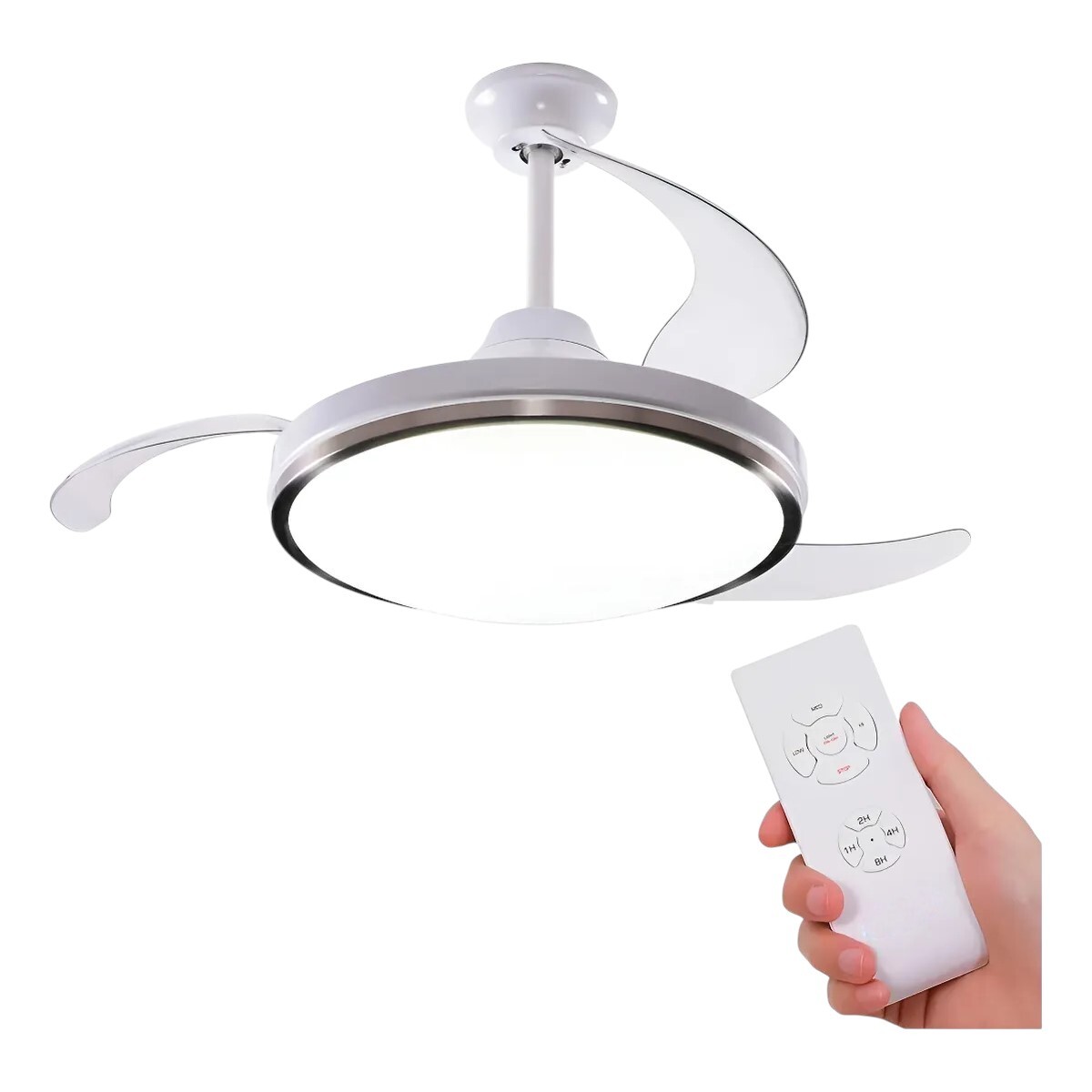 Ventilador de Techo Retráctil Luz Led - BLANCO 