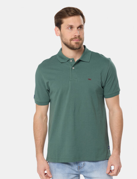 REMERA POLO LISA PIQUÉ Verde Oscuro