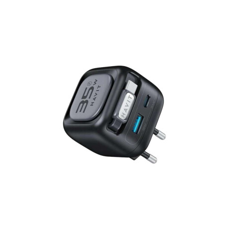Cargador Havit UC250 GaN 35 W con Cargador para Reloj Cable USB-C Retráctil