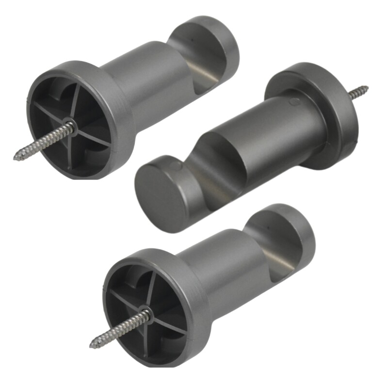 Barrote cortina de metal 1,50 m + 2 Soportes PLATEADO