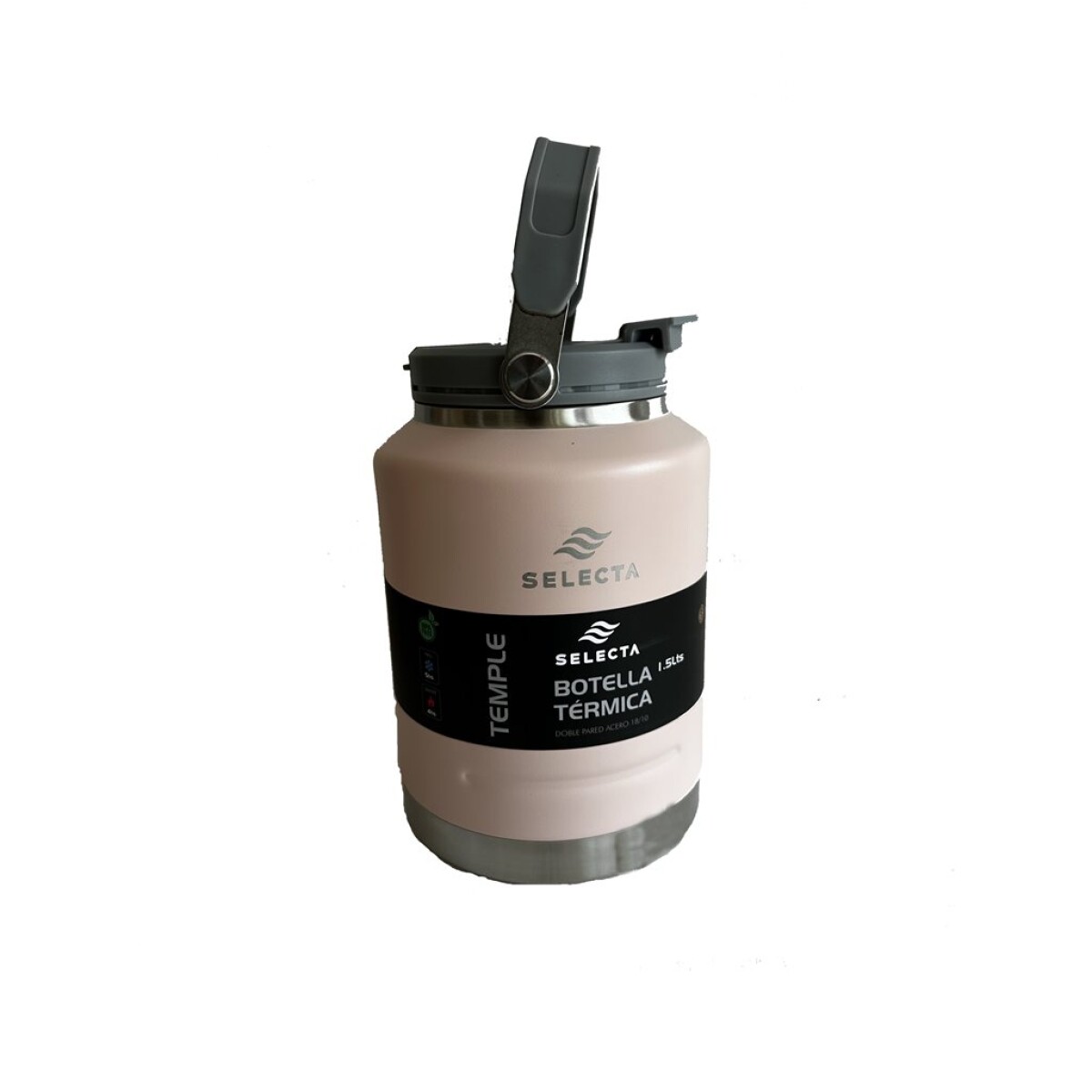 BOTELLA TERMICA 1.5L ACERO C/PICO ROSA 