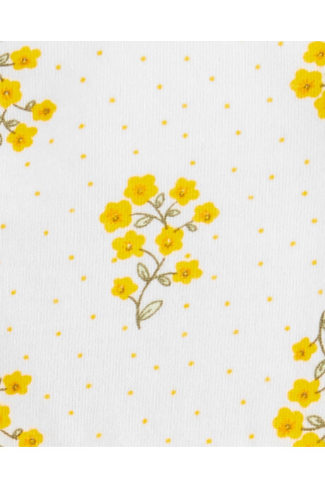 Vestido body de algodón floreado amarillo Sin color