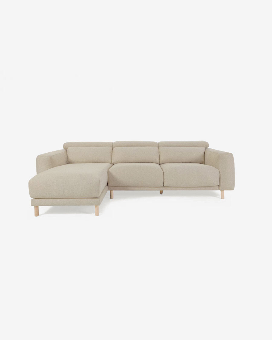 Sofá Singa 3 Plazas con chaise longue izquierdo beige 296 cm