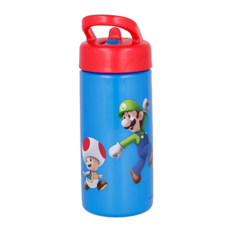 Botella Plástica con Pajita Super Mario Bros 410 ml U