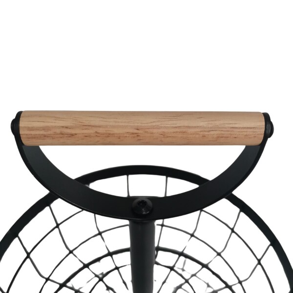Canasto Organizador 2 Niveles Pisos Cesto Cocina baño Deco con manija madera IMBACK Canasto Organizador 2 Niveles Pisos Cesto Cocina baño Deco con manija madera IMBACK