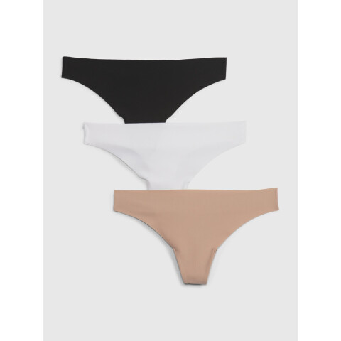 NO SHOW THONG 3PK TRUE BLACK MULTI