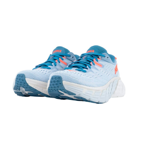 Championes Hoka W Gaviota 4 Light Blue & Orange