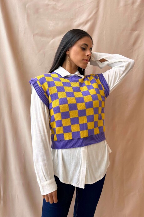 Chaleco Tatu Violeta y Amarillo