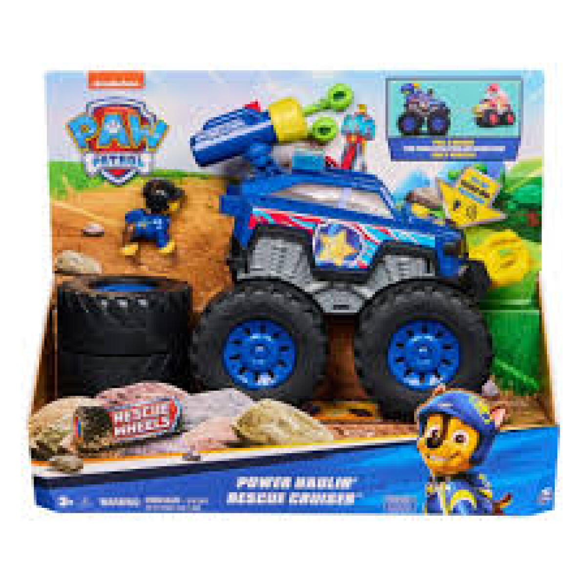 Paw Patrol: Rescue Wheels Chase's Power Haulin' Cruiser, camión de juguete con lanzador 