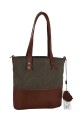 Bolso matero en lona y cuero Verde