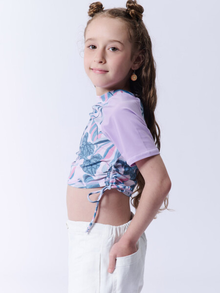 Remera manga corta uv tropical Tropical Rosada
