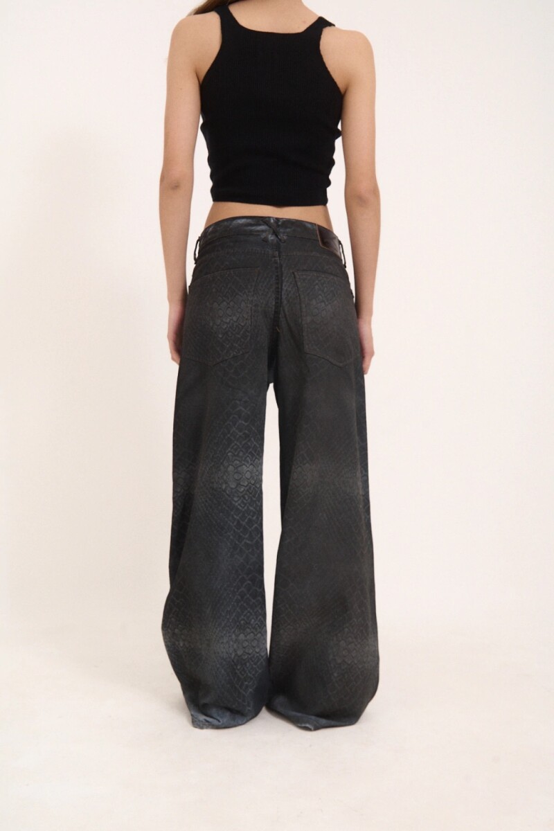 JEAN OVER BAGGY SNAKE Negro